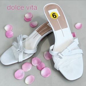 Dolce Vita Size 9 White TERISA Bow Slip-On Mules NEW WITH TAGS!